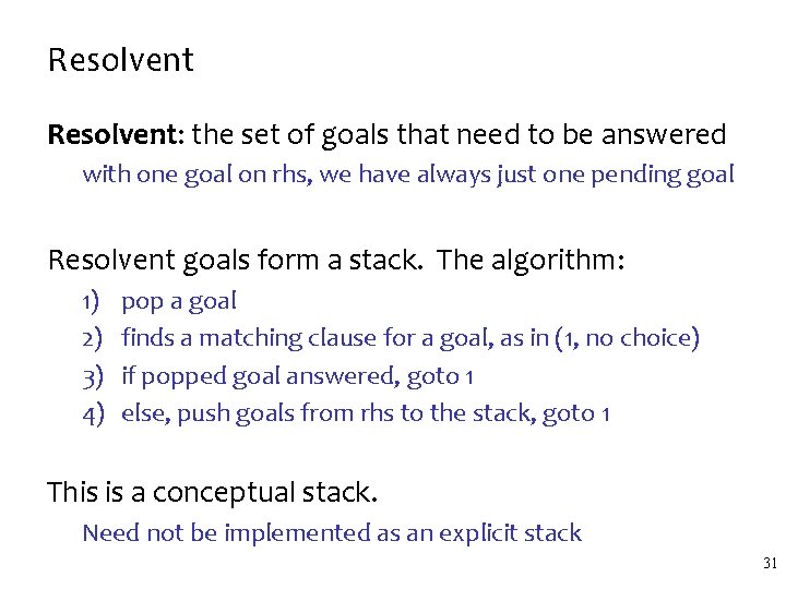 Resolvent: the set of goals that need to be answered with one goal on Resolvent: the set of goals that need to be answered with one goal on