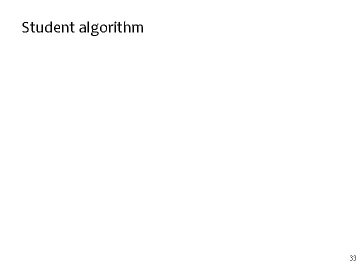 Student algorithm 33 Student algorithm 33