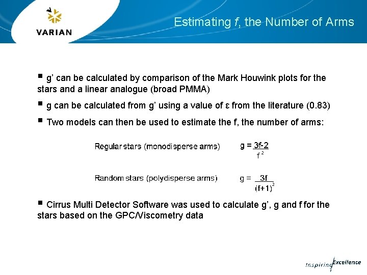 Estimating f, the Number of Arms § g’ can be calculated by comparison of Estimating f, the Number of Arms § g’ can be calculated by comparison of
