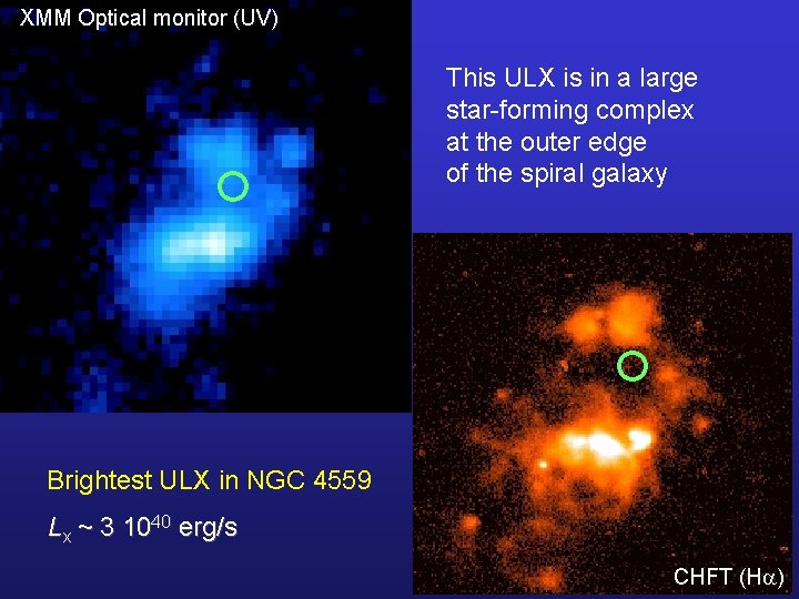 XMM Optical monitor (UV) This ULX is in a large star-forming complex at the