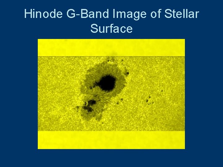 Hinode G-Band Image of Stellar Surface 