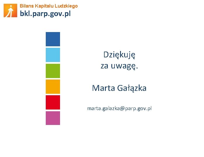 Bilans Kapitału Ludzkiego bkl. parp. gov. pl Dziękuję za uwagę. Marta Gałązka marta. galazka@parp.