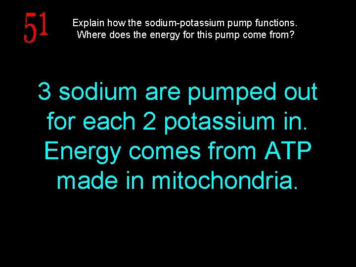 Explain how the sodium-potassium pump functions. Where does the energy for this pump come