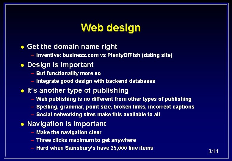 Web design l Get the domain name right – Inventive: business. com vs Plenty.