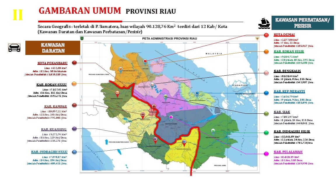 II Secara Geografis : terletak di P. Sumatera, luas wilayah 90. 128, 76 Km