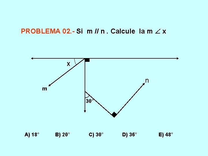 PROBLEMA 02. - Si m // n. Calcule la m x X n m