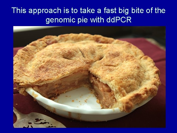 This approach is to take a fast big bite of the genomic pie with