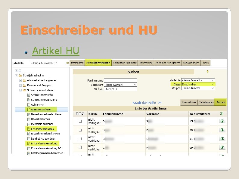 Einschreiber und HU Artikel Einschreiber Vorlagendatei richtig ausfüllen (lassen) Pflege von Adressen, Tel. ,