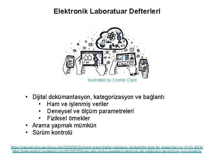 Elektronik Laboratuar Defterleri Illustrated by Connie Clare • Dijital dokümantasyon, kategorizasyon ve bağlantı •