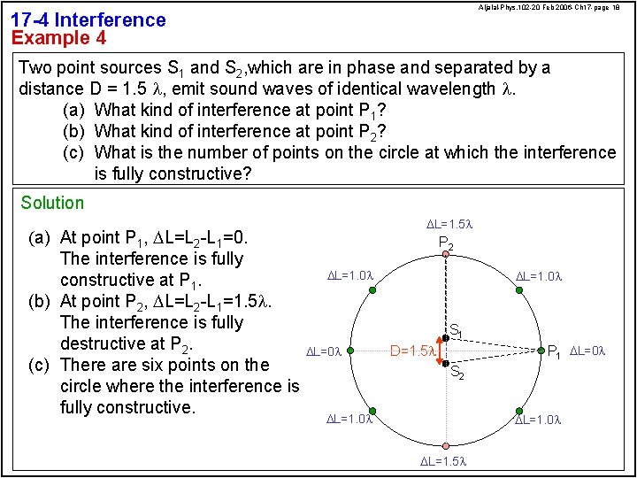 Aljalal-Phys. 102 -20 Feb 2006 -Ch 17 -page 18 17 -4 Interference Example 4