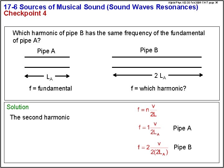 Aljalal-Phys. 102 -20 Feb 2006 -Ch 17 -page 35 17 -6 Sources of Musical