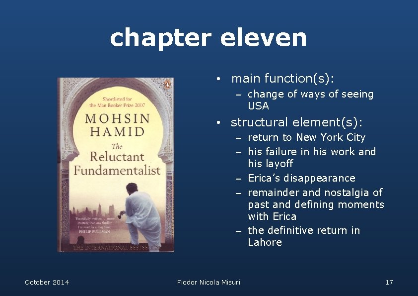 chapter eleven • main function(s): – change of ways of seeing USA • structural