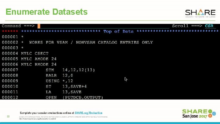 Enumerate Datasets 22 