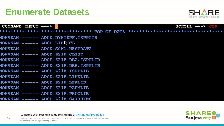 Enumerate Datasets 23 