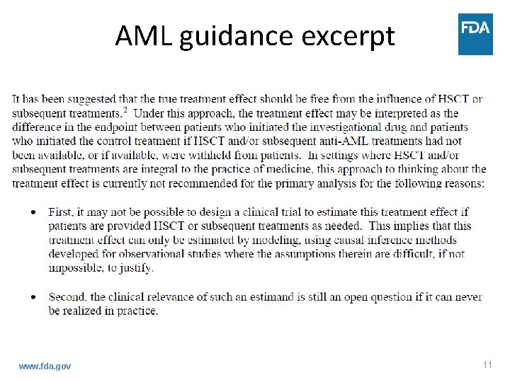 AML guidance excerpt www. fda. gov 11 