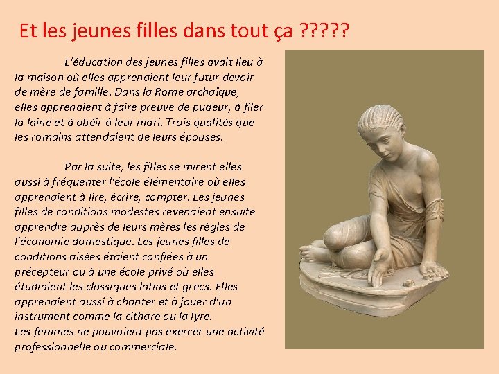Et les jeunes filles dans tout ça ? ? ? L'éducation des jeunes filles