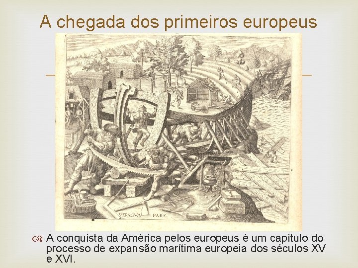 A chegada dos primeiros europeus A conquista da América pelos europeus é um capítulo