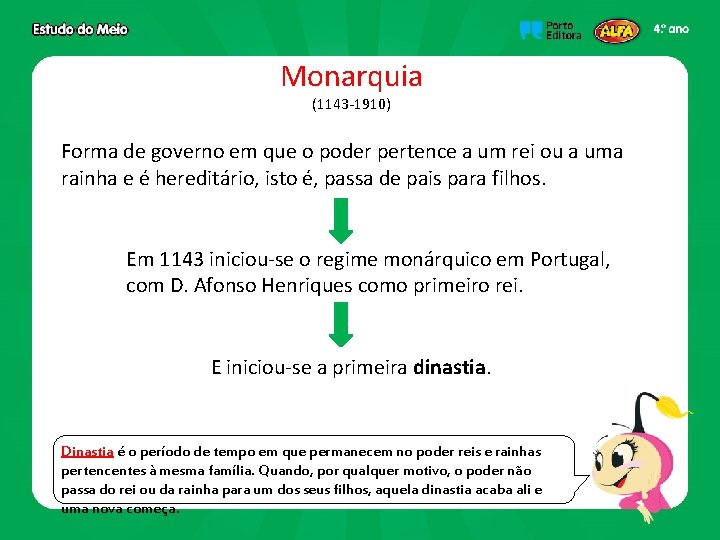 Monarquia (1143 -1910) Forma de governo em que o poder pertence a um rei