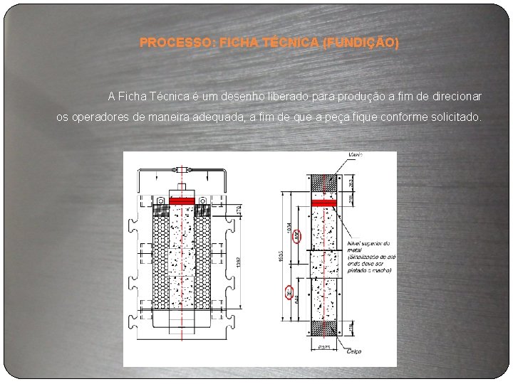 PROCESSO: FICHA TÉCNICA (FUNDIÇÃO) A Ficha Técnica é um desenho liberado para produção a