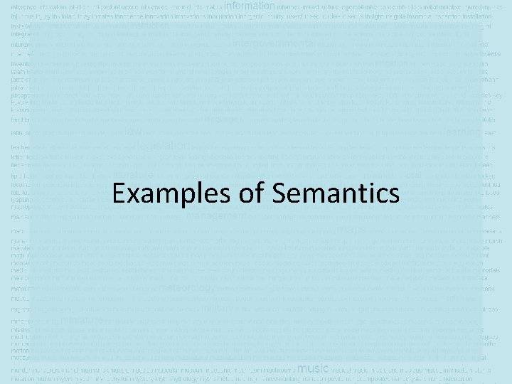 Examples of Semantics 