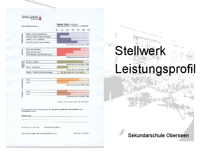 Stellwerk Leistungsprofil Sekundarschule Oberseen 