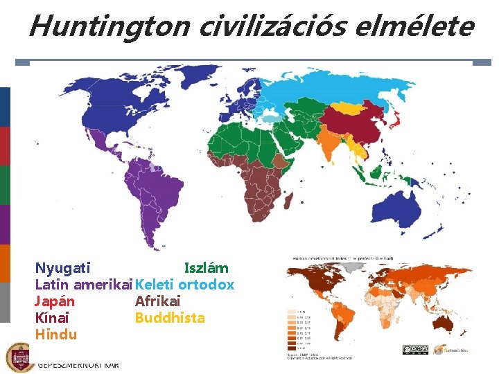 Huntington civilizációs elmélete Nyugati Iszlám Latin amerikai. Keleti ortodox Japán Afrikai Kínai Buddhista Hindu