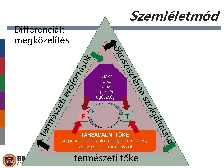 Szemléletmód T ai ás rrá so rő fo ti e természeti tőke t lta