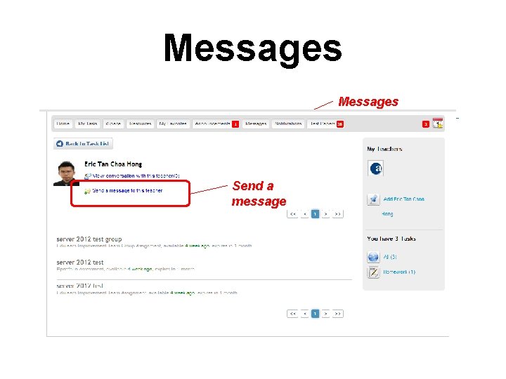 Messages Send a message 