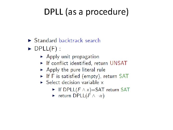 DPLL (as a procedure) 