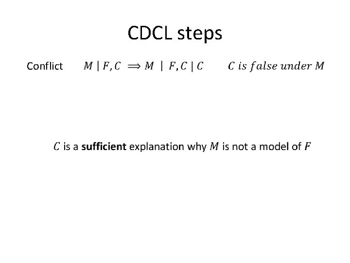 CDCL steps Conflict 