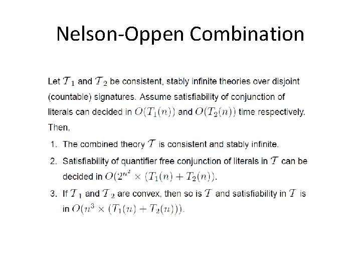 Nelson-Oppen Combination 