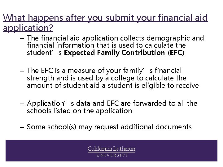 What happens after you submit your financial aid application? – The financial aid application