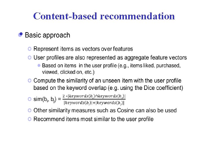 Content-based recommendation i 