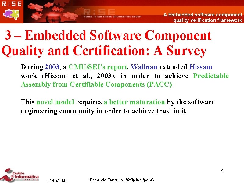 A Embedded software component quality verification framework 3 – Embedded Software Component Quality and