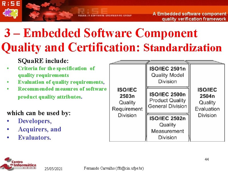 A Embedded software component quality verification framework 3 – Embedded Software Component Quality and