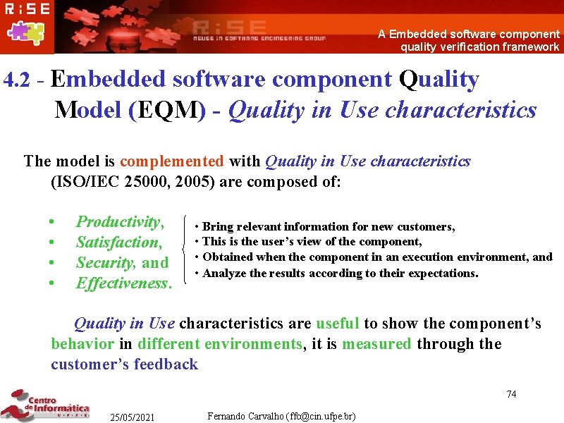 A Embedded software component quality verification framework 4. 2 - Embedded software component Quality