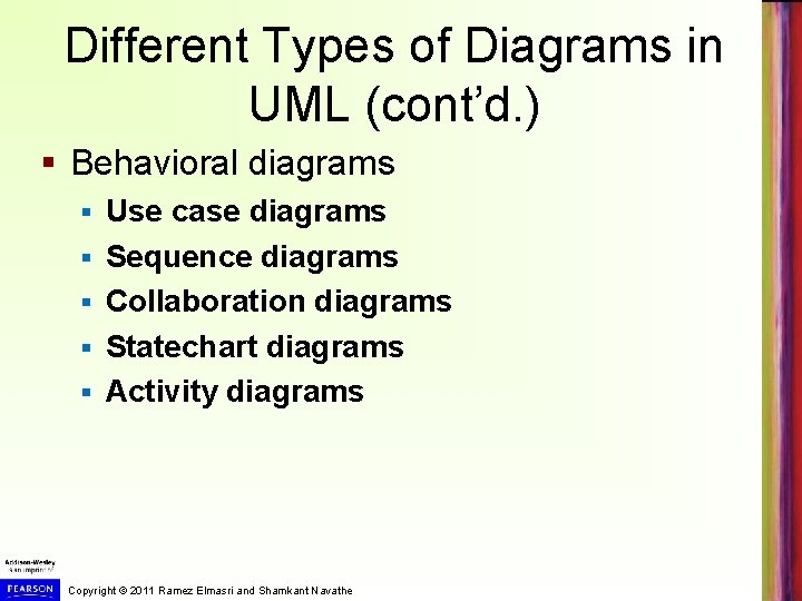 Different Types of Diagrams in UML (cont’d. ) § Behavioral diagrams § § § Different Types of Diagrams in UML (cont’d. ) § Behavioral diagrams § § §