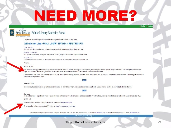 NEED MORE? http: //californialibrarystatistics. com 29 