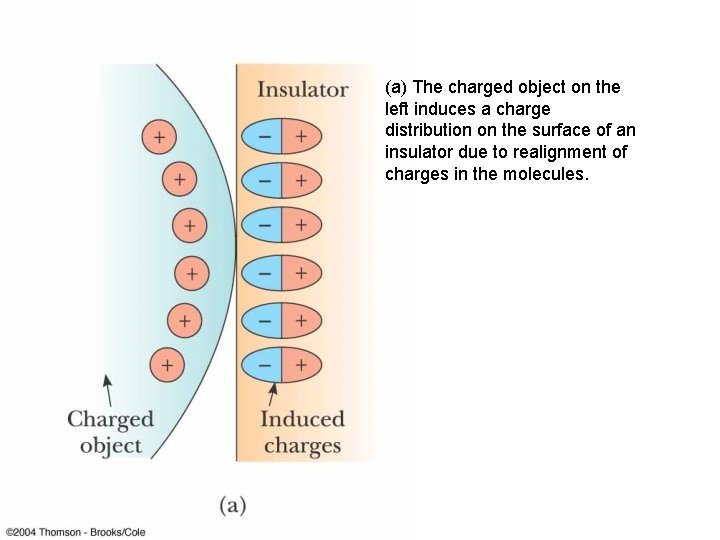 (a) The charged object on the left induces a charge distribution on the surface