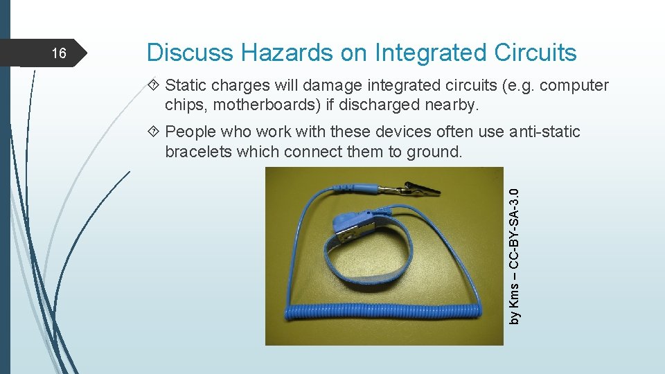 Discuss Hazards on Integrated Circuits Static charges will damage integrated circuits (e. g. computer