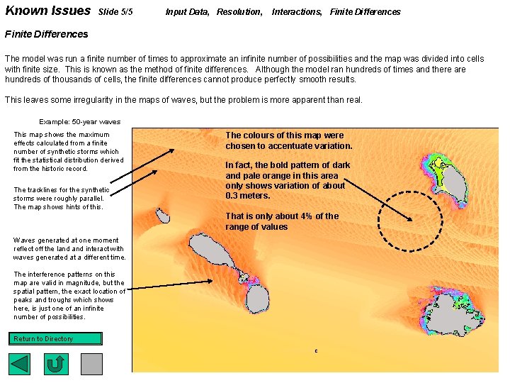 Known Issues Slide 5/5 Input Data, Resolution, Interactions, Finite Differences The model was run