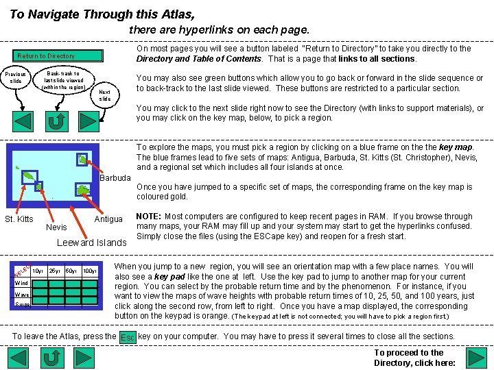 To Navigate Through this Atlas, there are hyperlinks on each page. On most pages