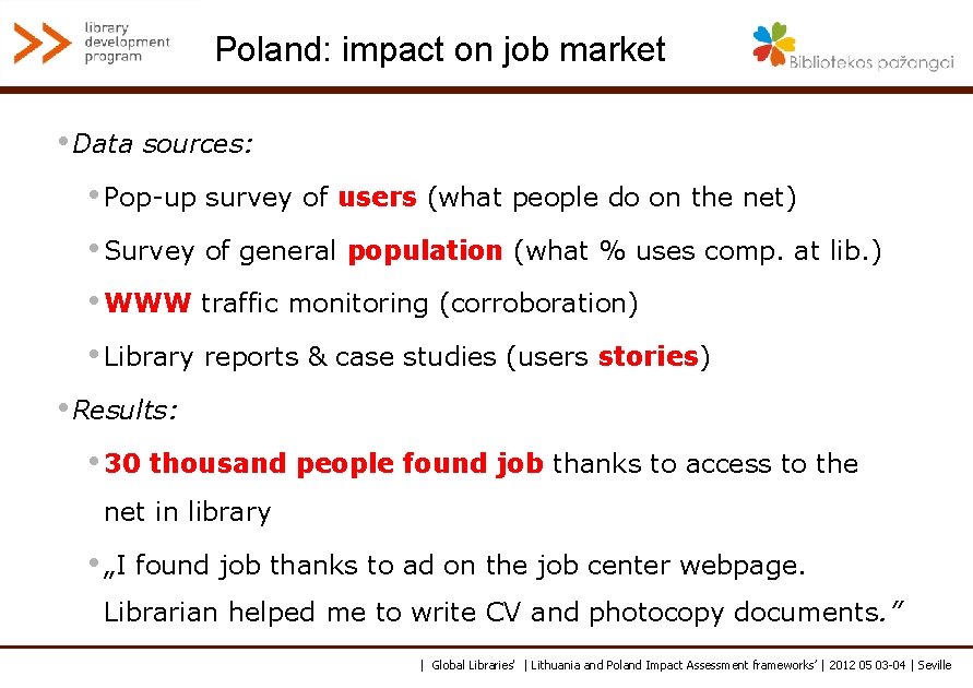 Poland: impact on job market • Data sources: • Pop-up survey of users (what