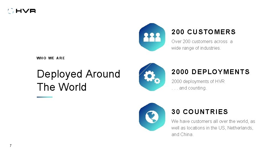 200 CUSTOMERS Over 200 customers across a wide range of industries. WHO WE ARE