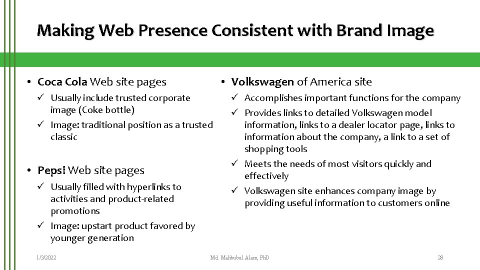 Making Web Presence Consistent with Brand Image • Coca Cola Web site pages •