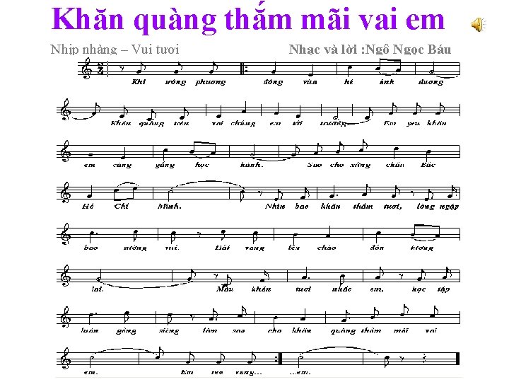 Khăn quàng thắm mãi vai em Nhịp nhàng – Vui tươi Nhạc và lời