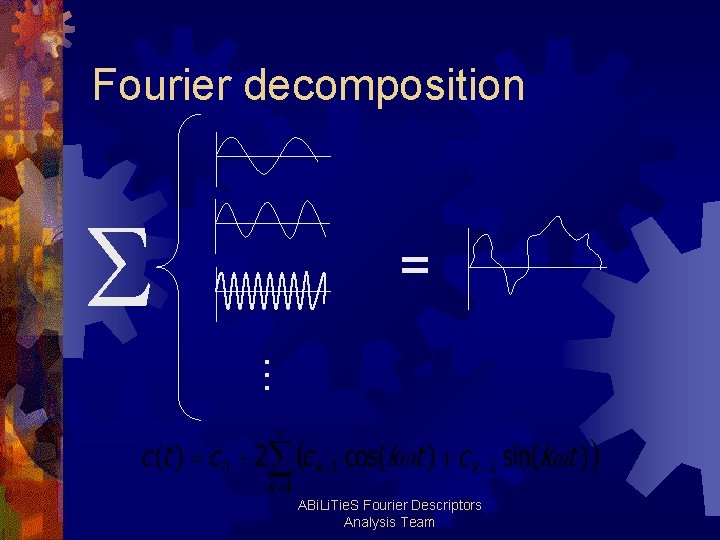 Fourier decomposition =. . . ABi. Li. Tie. S Fourier Descriptors Analysis Team 