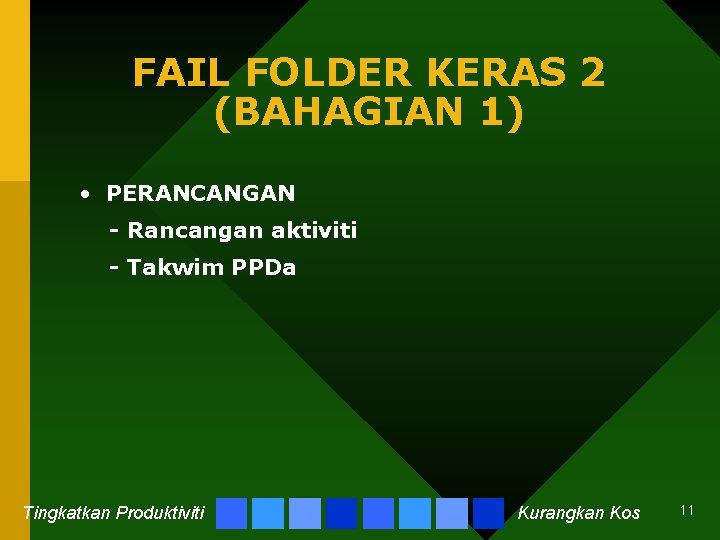 FAIL FOLDER KERAS 2 (BAHAGIAN 1) • PERANCANGAN - Rancangan aktiviti - Takwim PPDa