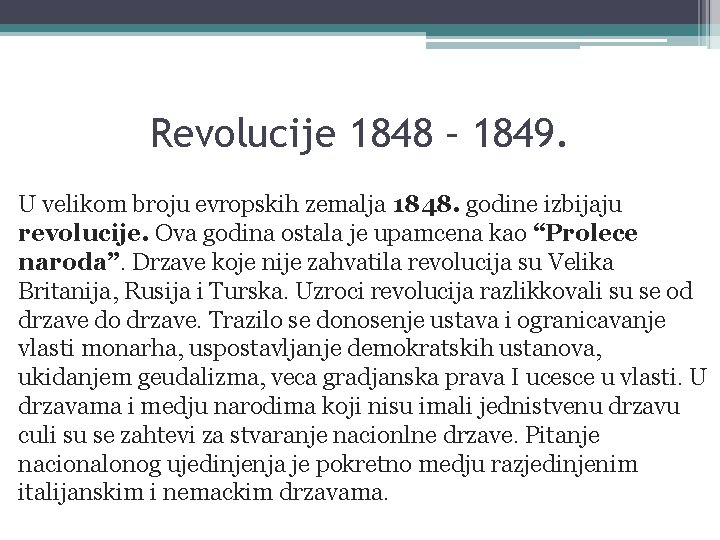 Obnova monarhija i revolucije Evrope svete alijanse Radio