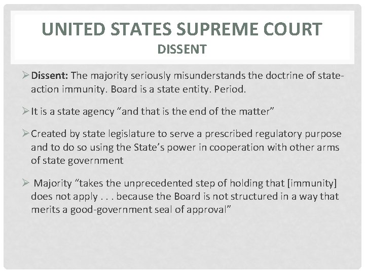 UNITED STATES SUPREME COURT DISSENT ØDissent: The majority seriously misunderstands the doctrine of stateaction